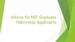 Advice for NSF Graduate Fellowship Applicants