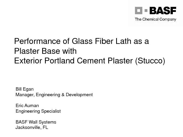 Performance of Glass Fiber Lath as a