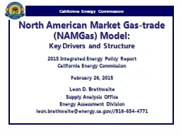 North American Market Gas-trade (NAMGas) Model: