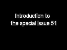 Introduction to the special issue 51