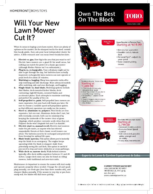 When it comes to buying a new lawn mower, there are plenty of options
