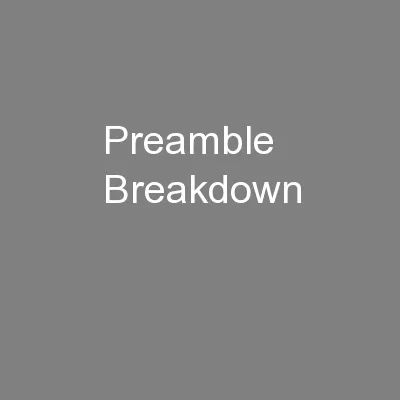 Preamble Breakdown