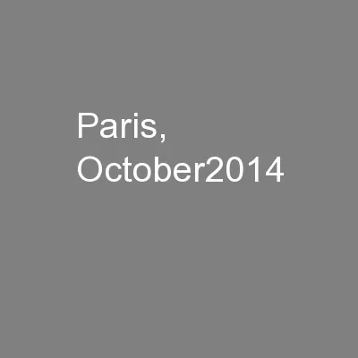 Paris, October2014