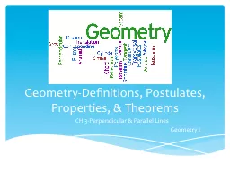 Geometry-Definitions, Postulates, Properties, & Theorem