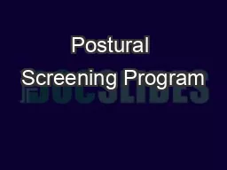 Postural Screening Program
