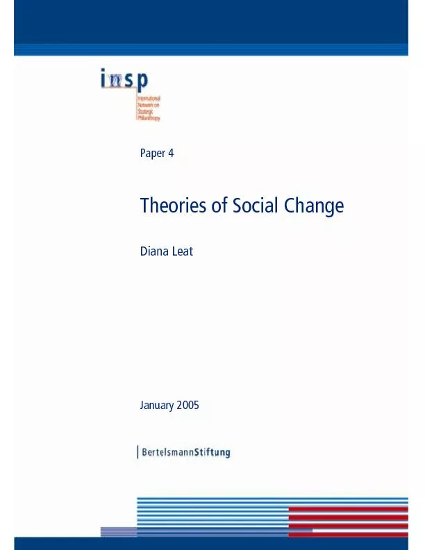 Paper 4 Theories of Social Change Diana Leat January 2005
