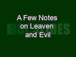 A Few Notes on Leaven and Evil