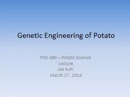 Genetic Engineering of Potato