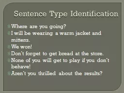 Sentence Type Identification