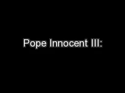 Pope Innocent III: