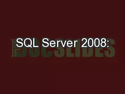 SQL Server 2008: