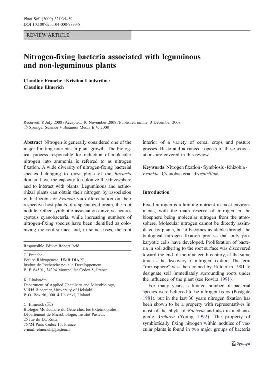 REVIEWARTICLENitrogen-fixingbacteriaassociatedwithleguminousandnon-leg