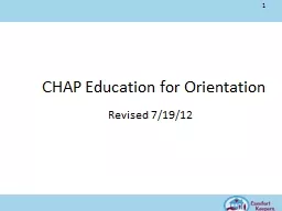 CHAP Education for Orientation