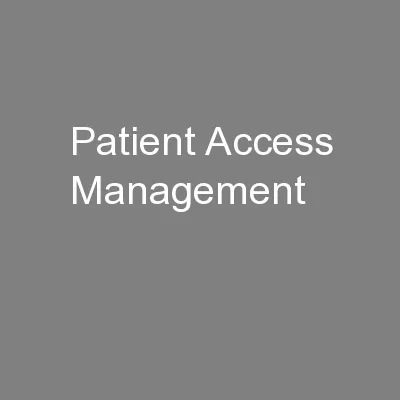 Patient Access Management