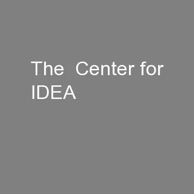 The  Center for IDEA