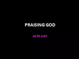 PRAISING GOD