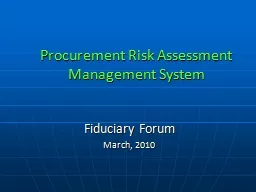 Procurement Risk Assessment Management System