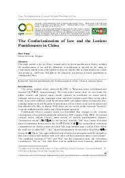 Yang - The Confucianization of Law and the Lenient Punishments in Chin