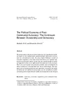European Politic al Economy Review ISSN  Vol