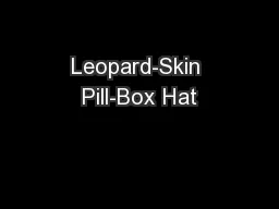Leopard-Skin Pill-Box Hat