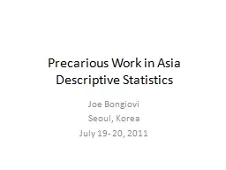 Precarious Work in Asia