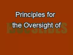 Principles for the Oversight of