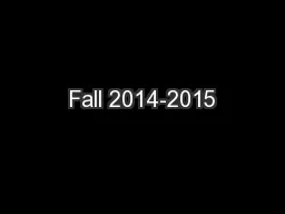 Fall 2014-2015