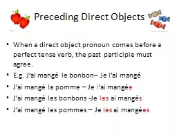 Preceding Direct Objects