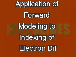 Application of Forward Modeling to Indexing of Electron Dif