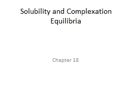 Solubility and Complexation Equilibria