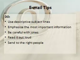 E-mail Tips
