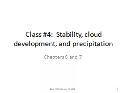 Class #4:  Stability, cloud development, and precipitation