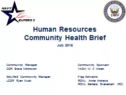 Human Resources         Community Health Brief