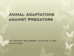 Animal Adaptations against Predators