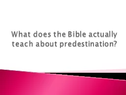 What does the Bible actually teach about predestination?