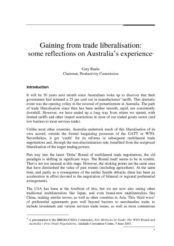Gaining from trade liberalisation: