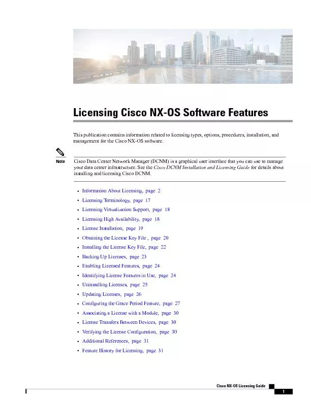 Licensing Cisco NX-OS Software Features�7�K�L�V�S�X�E�O�L�F�D�W�L�R�Q
