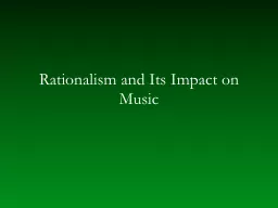 Rationalism and Its Impact on Music