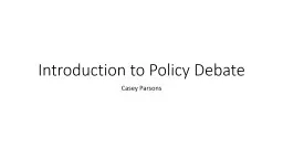 Introduction to Policy Debate