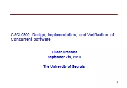 CSCI 6900: Design, Implementation, and Verification of Conc