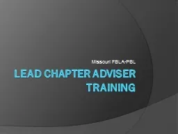 Lead Chapter Adviser Training