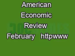 American Economic Review  February   httpwww