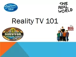 Reality TV 101