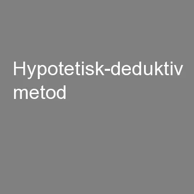 Hypotetisk-deduktiv metod