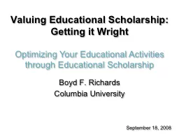 Valuing Educational Scholarship: