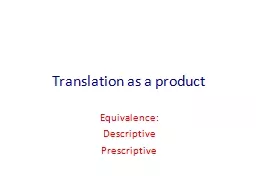 Translation as a product