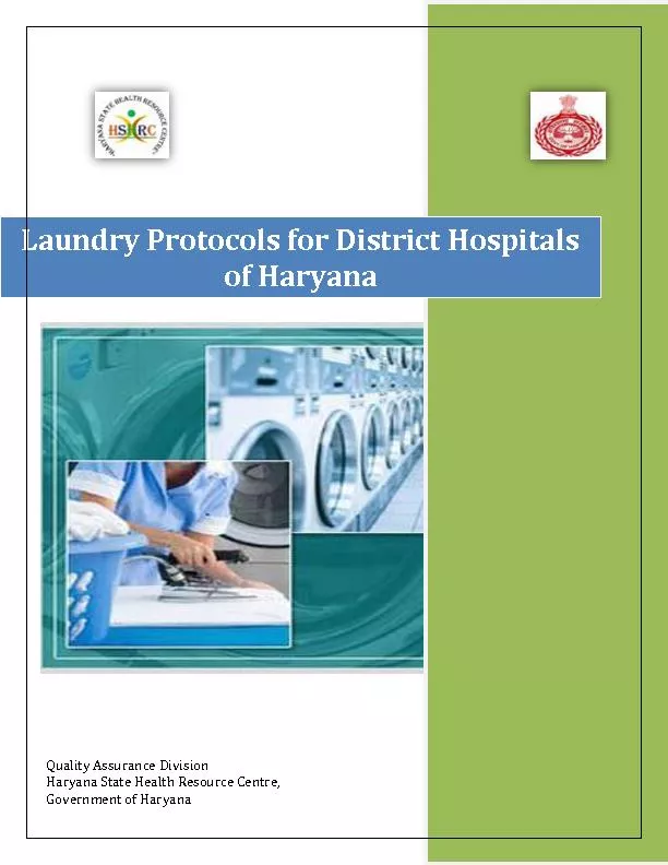 Laundry Protocols for District Hospitals