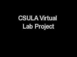 CSULA Virtual Lab Project