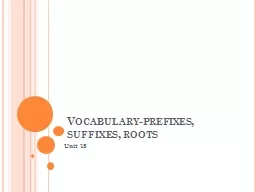 Vocabulary-prefixes, suffixes, roots