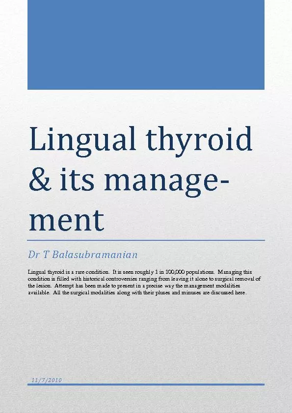 Lingual thyroid